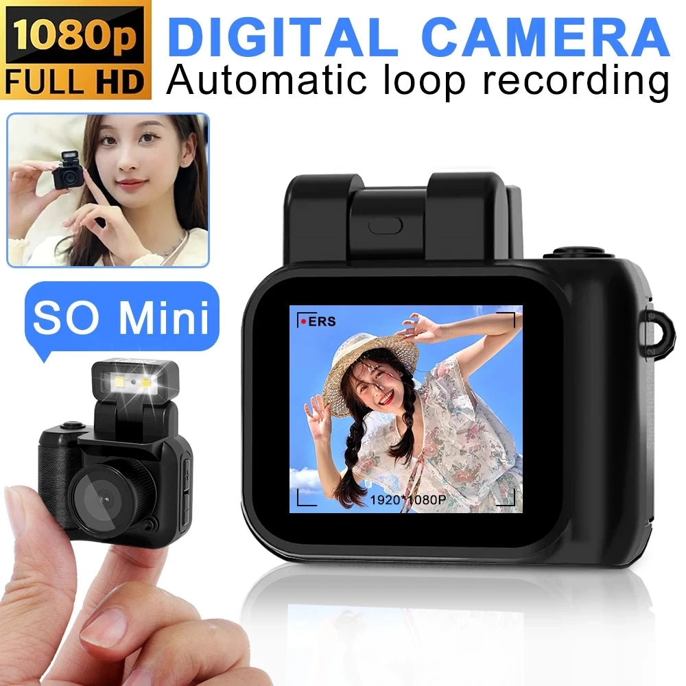 HD1080P Mini Camera Portable Pocket Cam with LCD Screen Digital Camera with Flash Light Video Recorder Student Small Camcorder